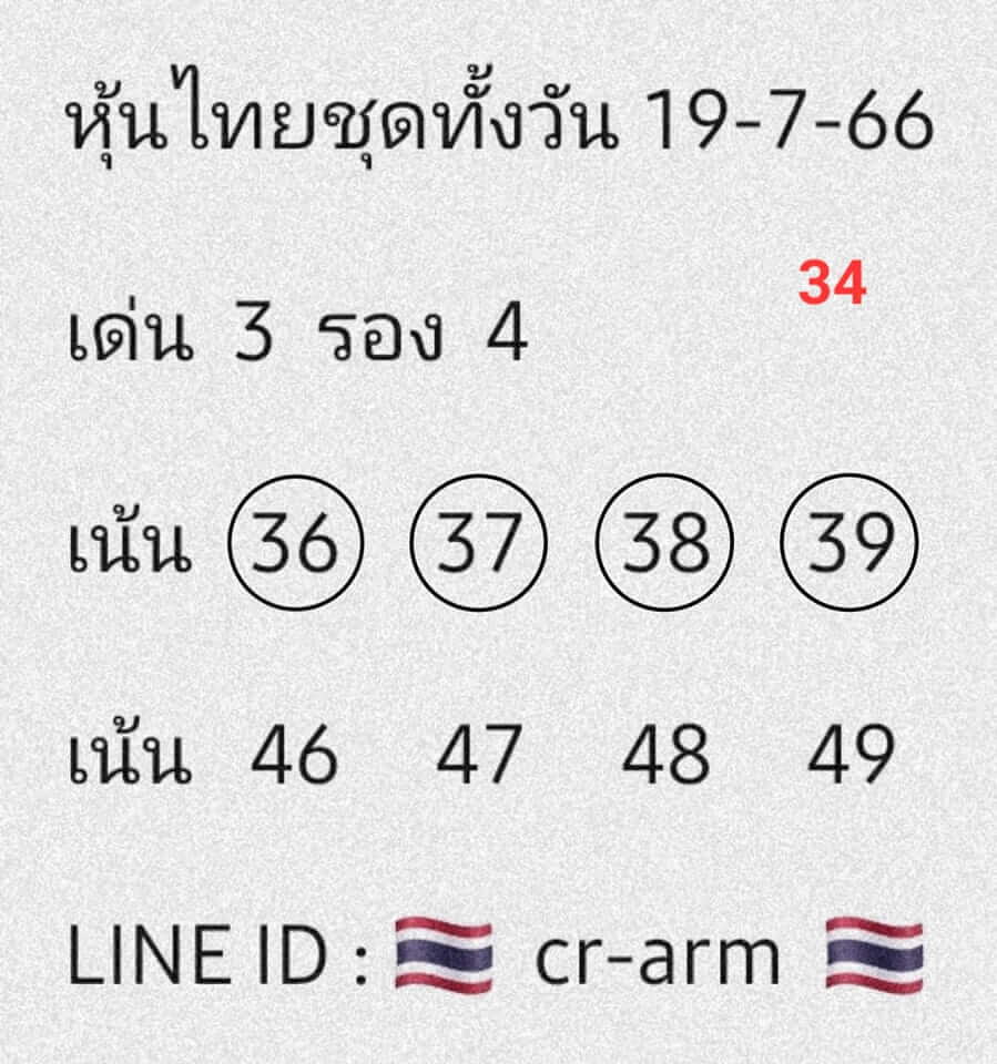 หวยหุ้นวันนี้ 19/7/66 ชุดที่ 3