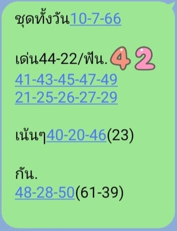 หวยหุ้นวันนี้ 10/7/66 ชุดที่ 9