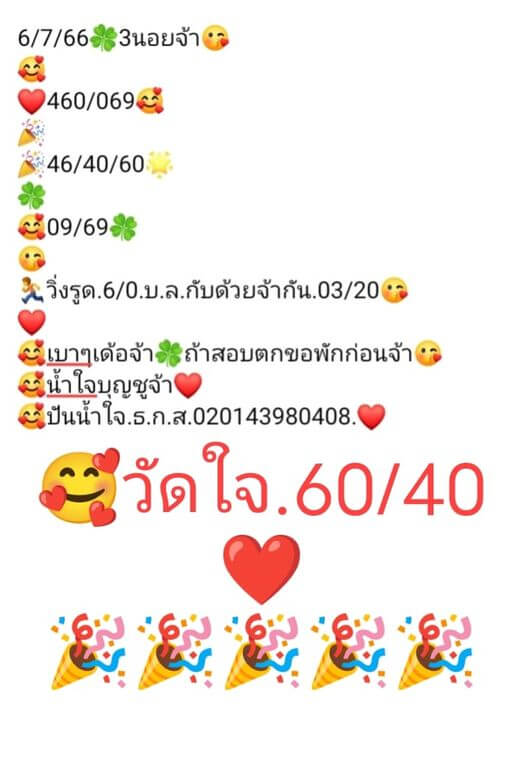 แนวทางหวยฮานอย 6/7/66 ชุดที่ 1