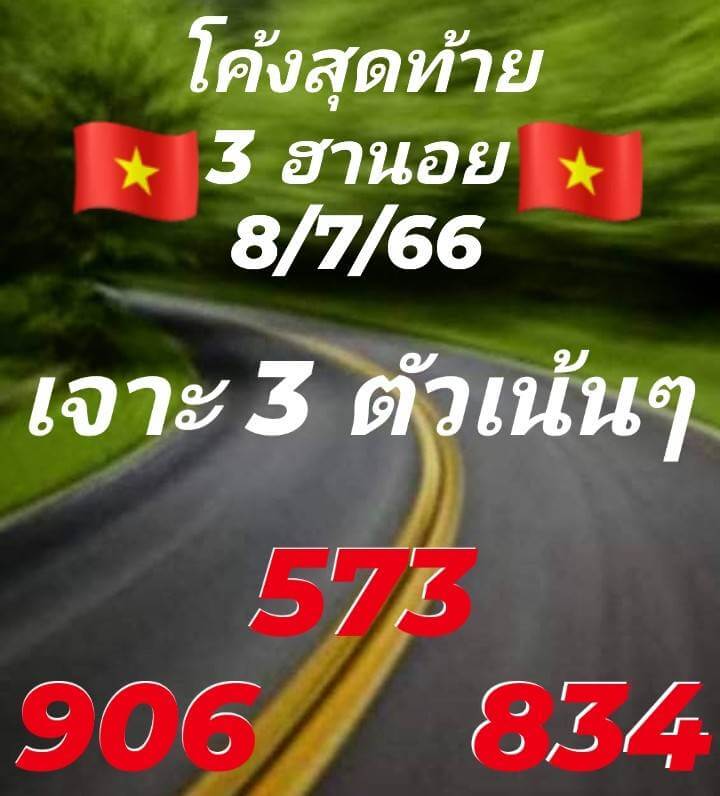 แนวทางหวยฮานอย 8/7/66 ชุดที่ 1