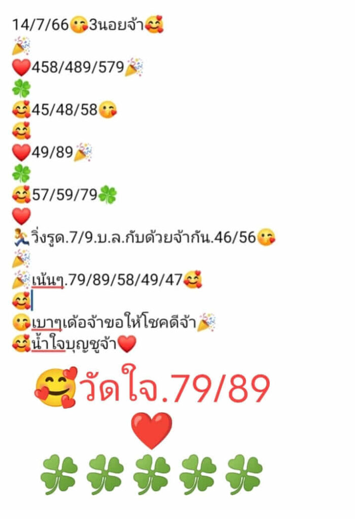 แนวทางหวยฮานอย 14/7/66 ชุดที่ 10