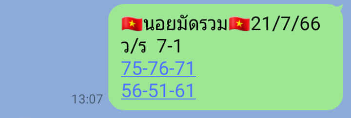 แนวทางหวยฮานอย 21/7/66 ชุดที่ 7