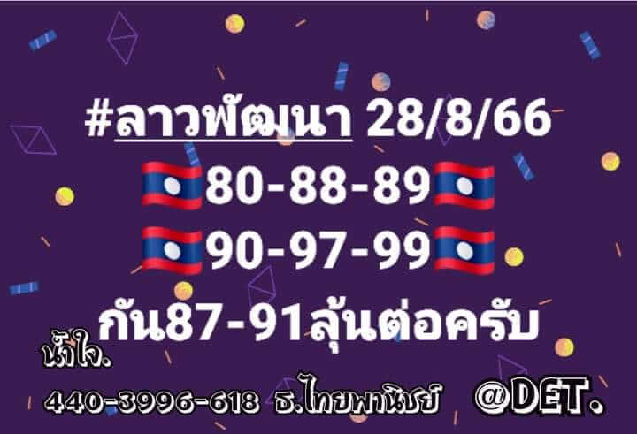 แนวทางหวยลาว 28/8/66 ชุดที่ 1