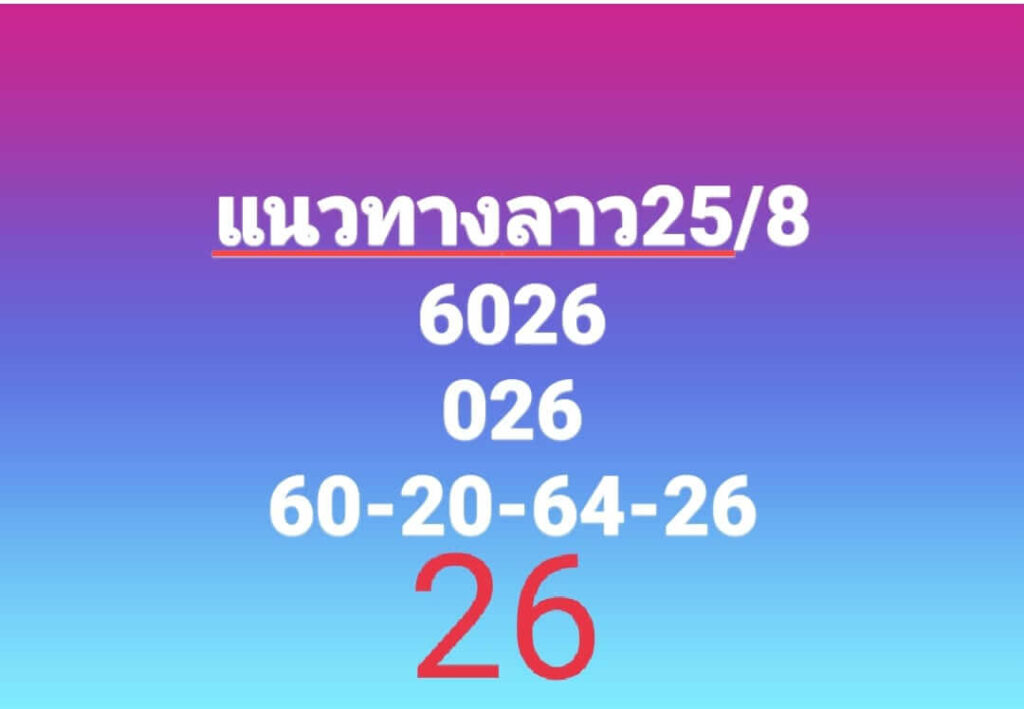 แนวทางหวยลาว 25/8/66 ชุดที่ 4