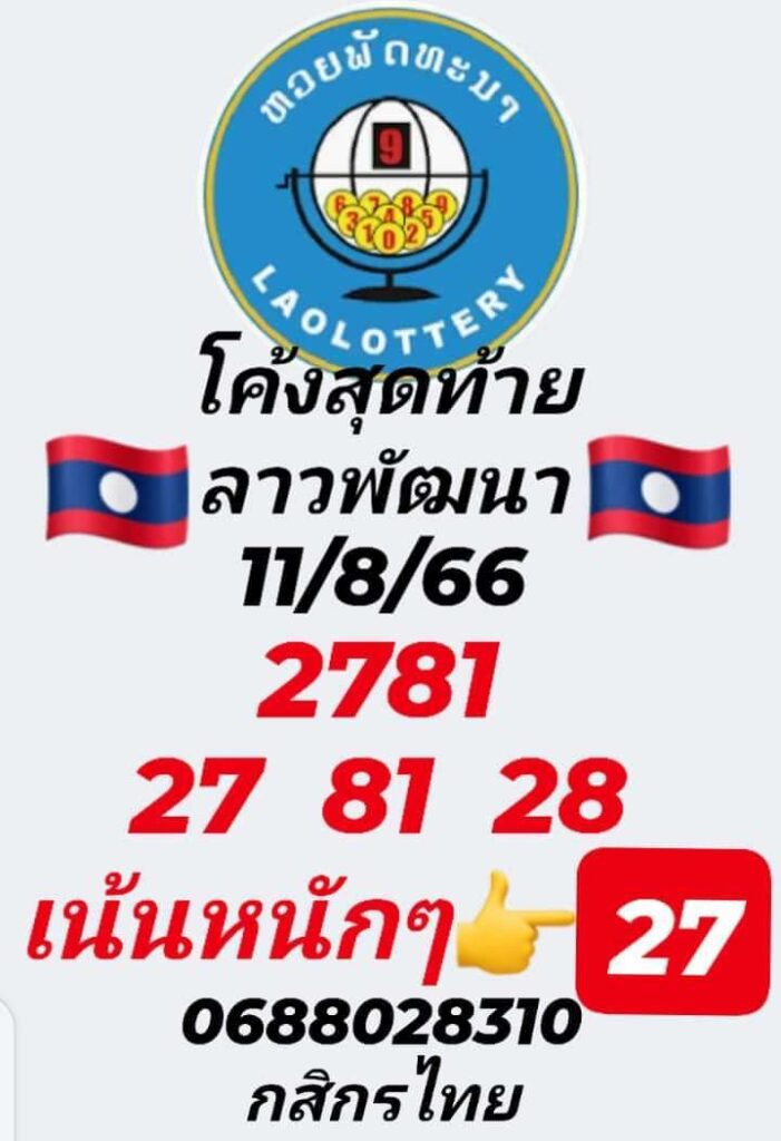 แนวทางหวยลาว 11/8/66 ชุดที่ 6