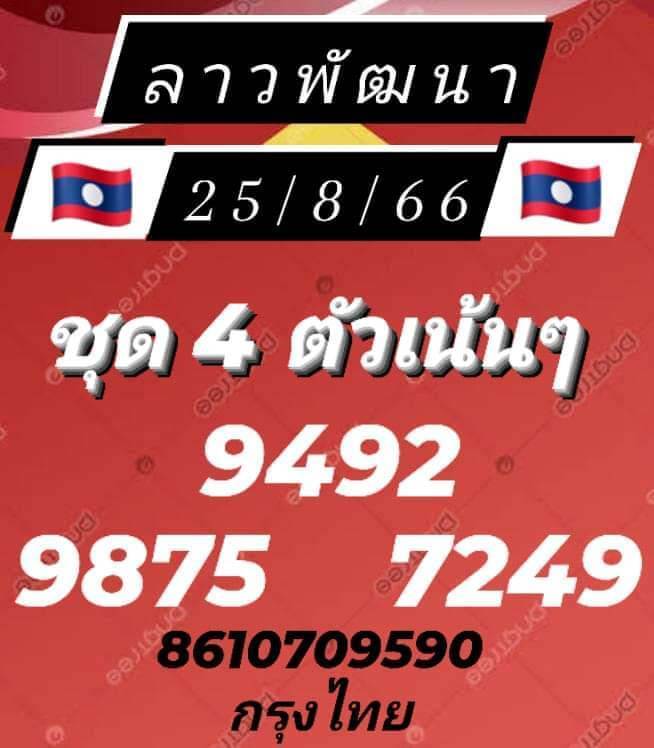 แนวทางหวยลาว 25/8/66 ชุดที่ 7