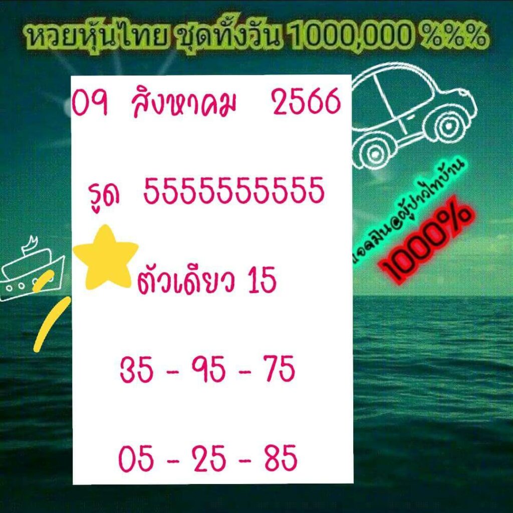 หวยหุ้นวันนี้ 9/8/66 ชุดที่ 4