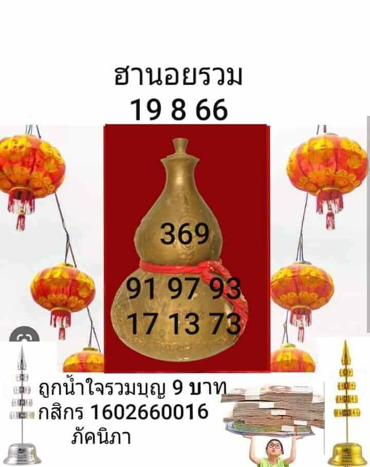 แนวทางหวยฮานอย 19/8/66 ชุดที่ 3