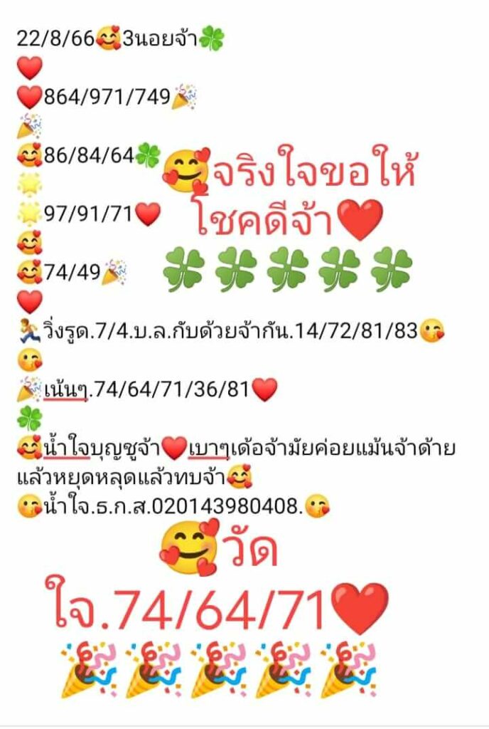 แนวทางหวยฮานอย 22/8/66 ชุดที่ 7