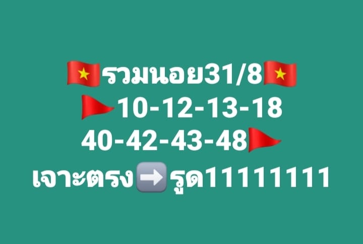 แนวทางหวยฮานอย 31/8/66 ชุดที่ 7