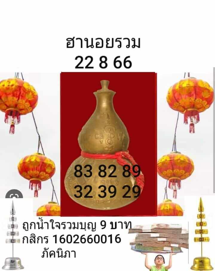 แนวทางหวยฮานอย 22/8/66 ชุดที่ 9