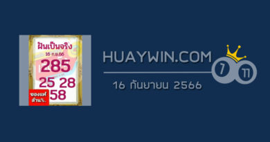 หวยฝันเป็นจริง 16/9/66