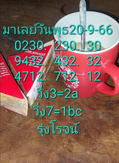 หวยมาเลย์วันนี้ 20/9/66 ชุดที่ 6