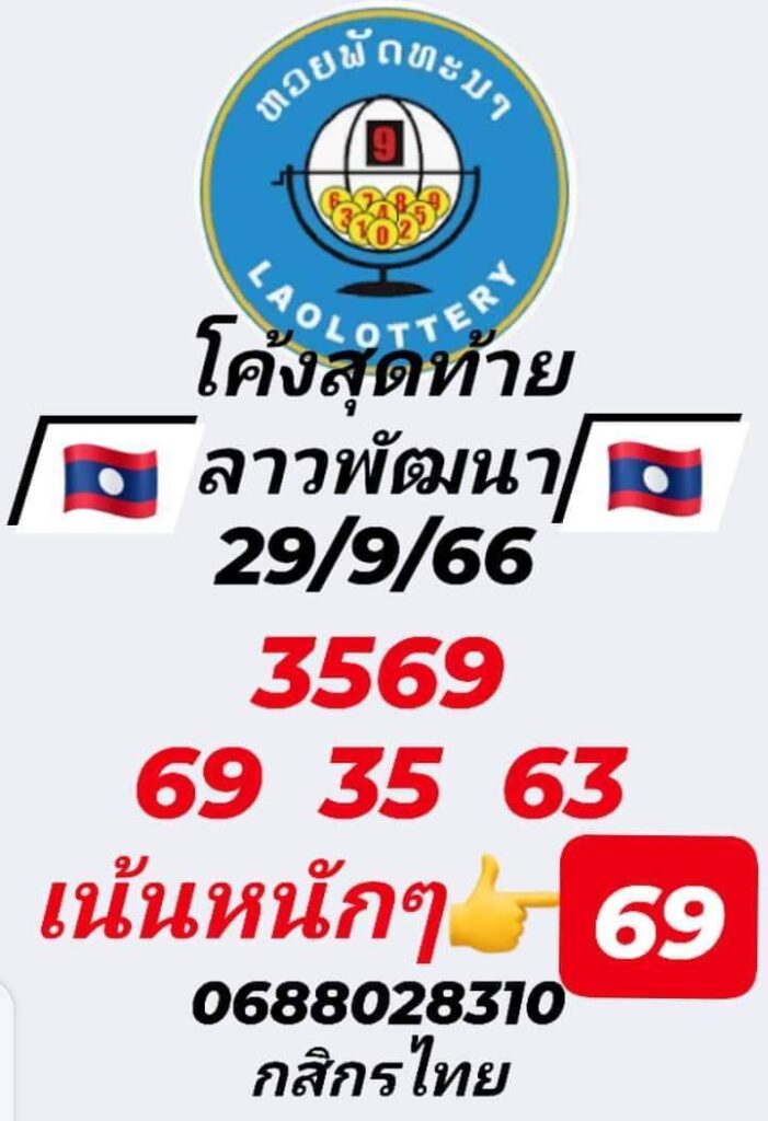 แนวทางหวยลาว 29/9/66 ชุดที่ 1