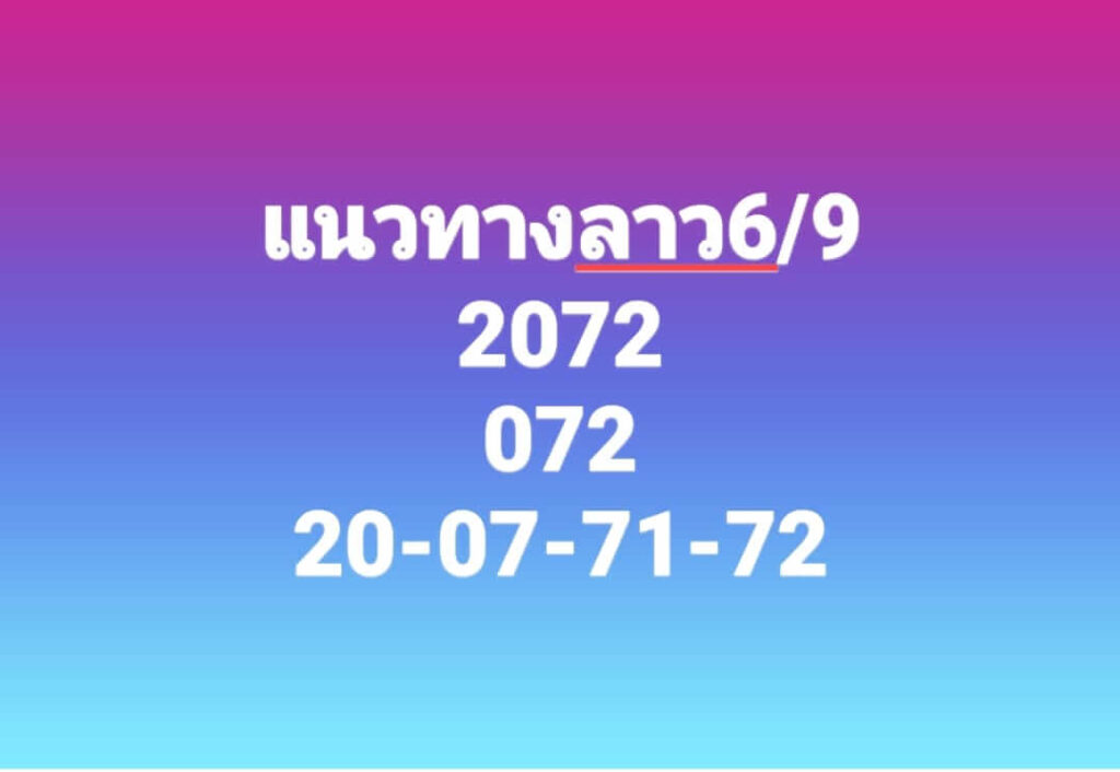 แนวทางหวยลาว 6/9/66 ชุดที่ 1