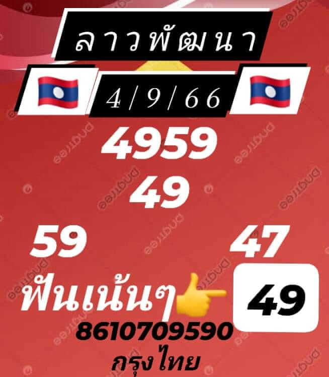 แนวทางหวยลาว 4/9/66 ชุดที่ 10