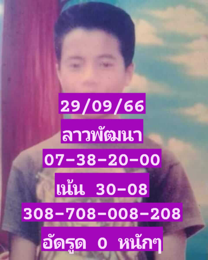 แนวทางหวยลาว 29/9/66 ชุดที่ 2