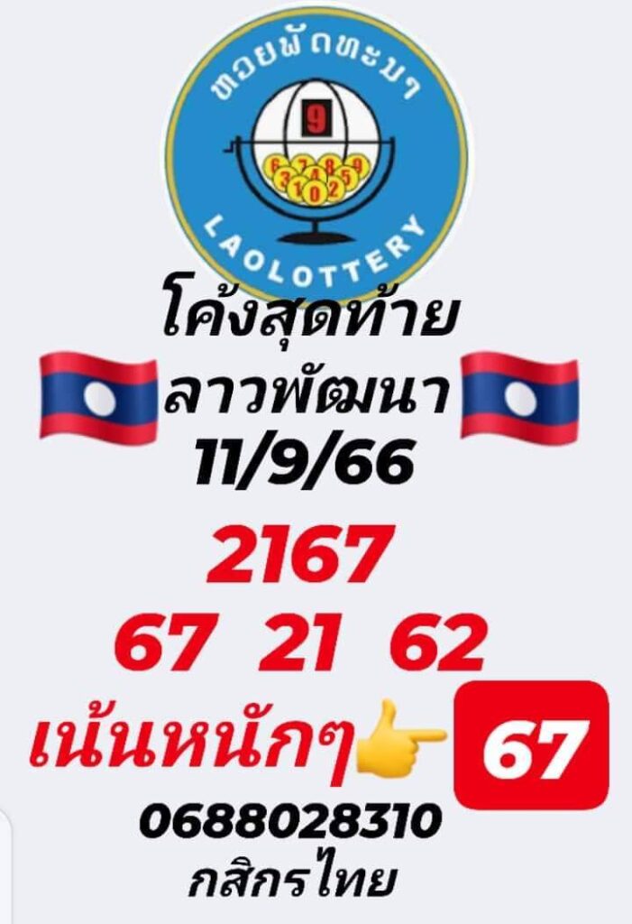 แนวทางหวยลาว 11/9/66 ชุดที่ 2