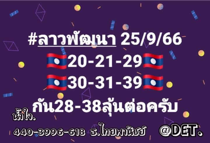 แนวทางหวยลาว 25/9/66 ชุดที่ 4