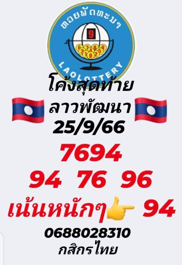 แนวทางหวยลาว 25/9/66 ชุดที่ 7