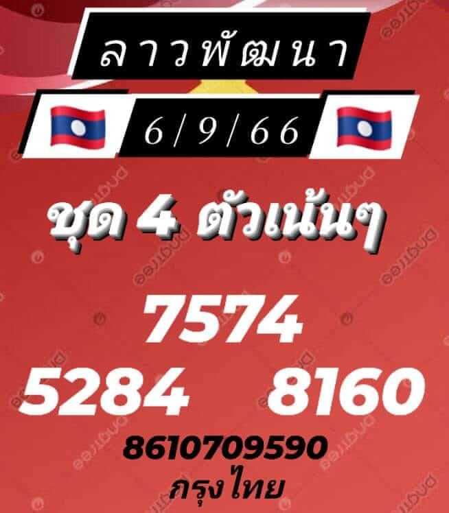 แนวทางหวยลาว 6/9/66 ชุดที่ 8