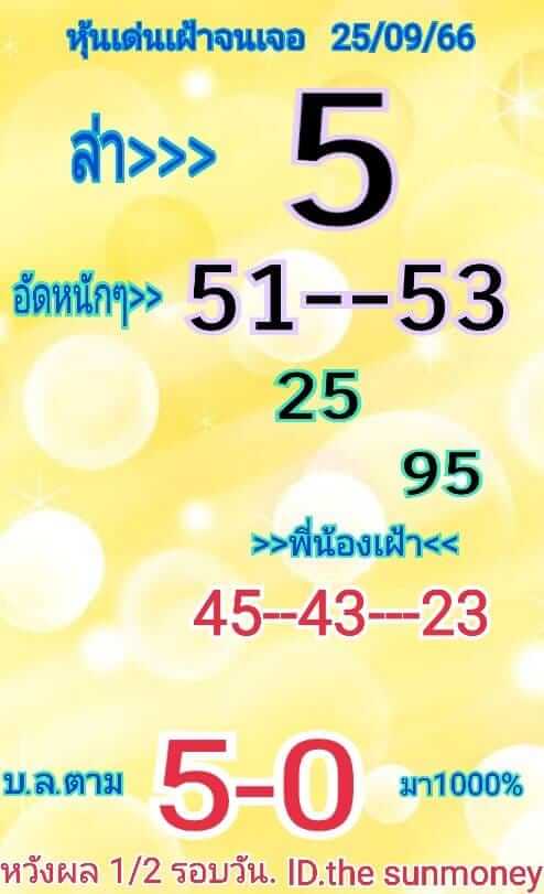 หวยหุ้นวันนี้ 25/9/66 ชุดที่ 2