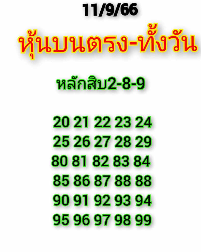 หวยหุ้นวันนี้ 11/9/66 ชุดที่ 3