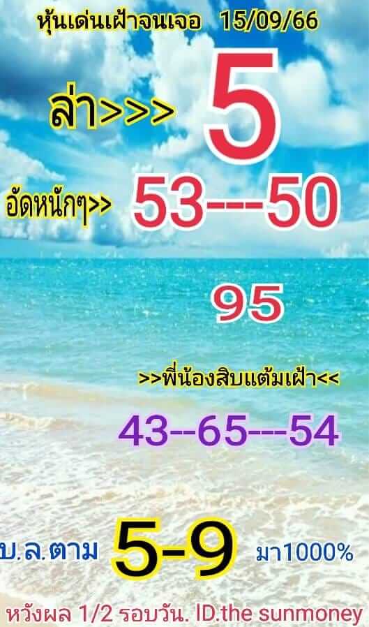 หวยหุ้นวันนี้ 15/9/66 ชุดที่ 3