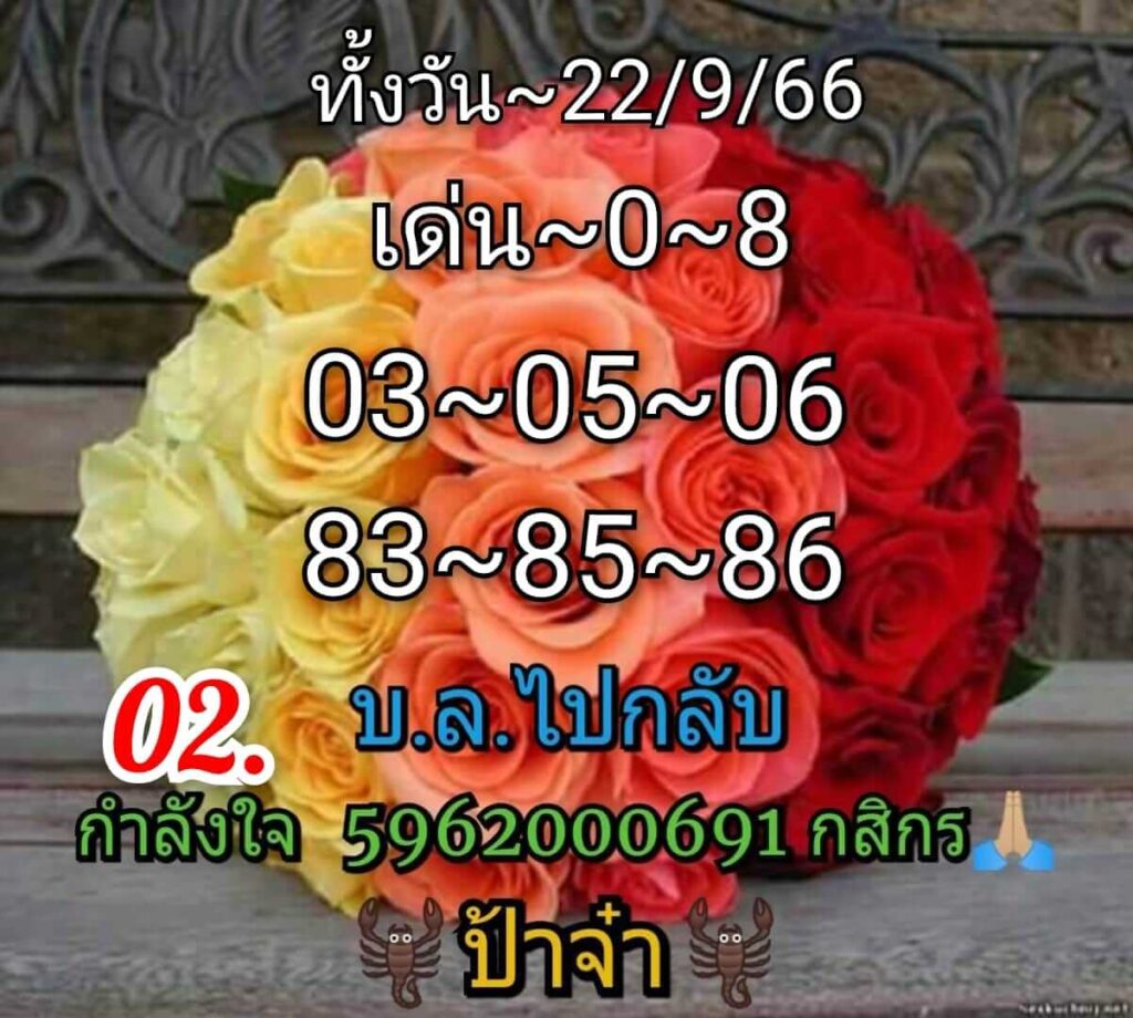 หวยหุ้นวันนี้ 22/9/66 ชุดที่ 8