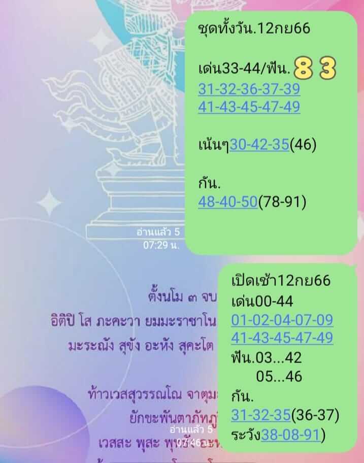 หวยหุ้นวันนี้ 12/9/66 ชุดที่ 8