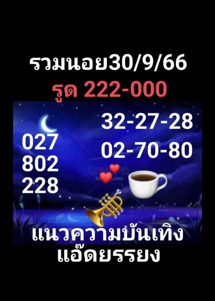 แนวทางหวยฮานอย 30/9/66 ชุดที่ 3