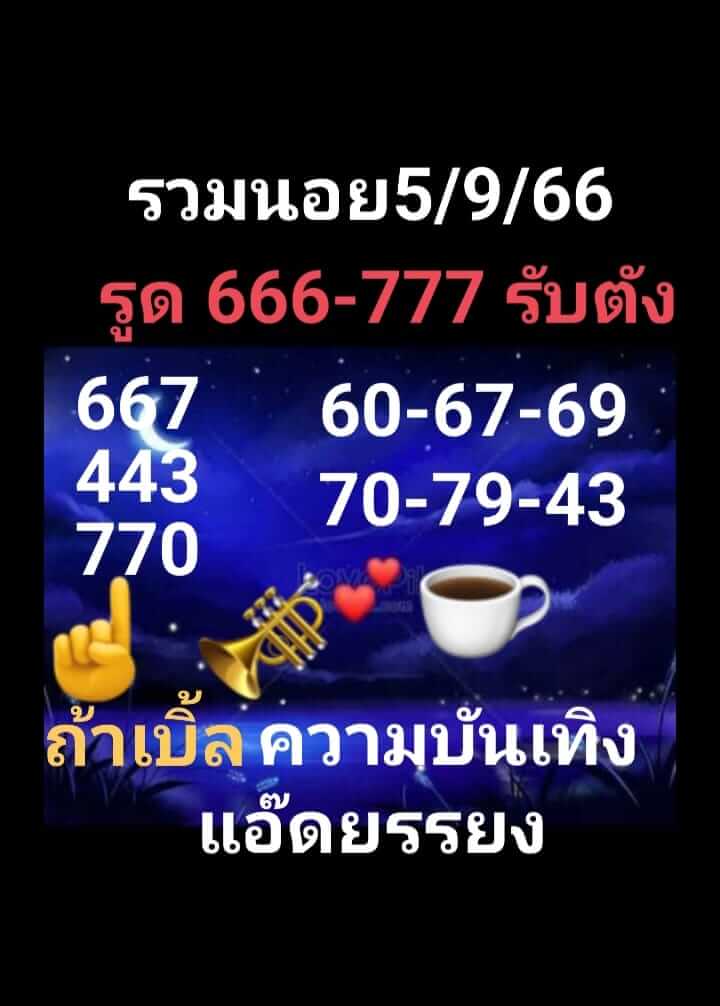 แนวทางหวยฮานอย 5/9/66 ชุดที่ 3