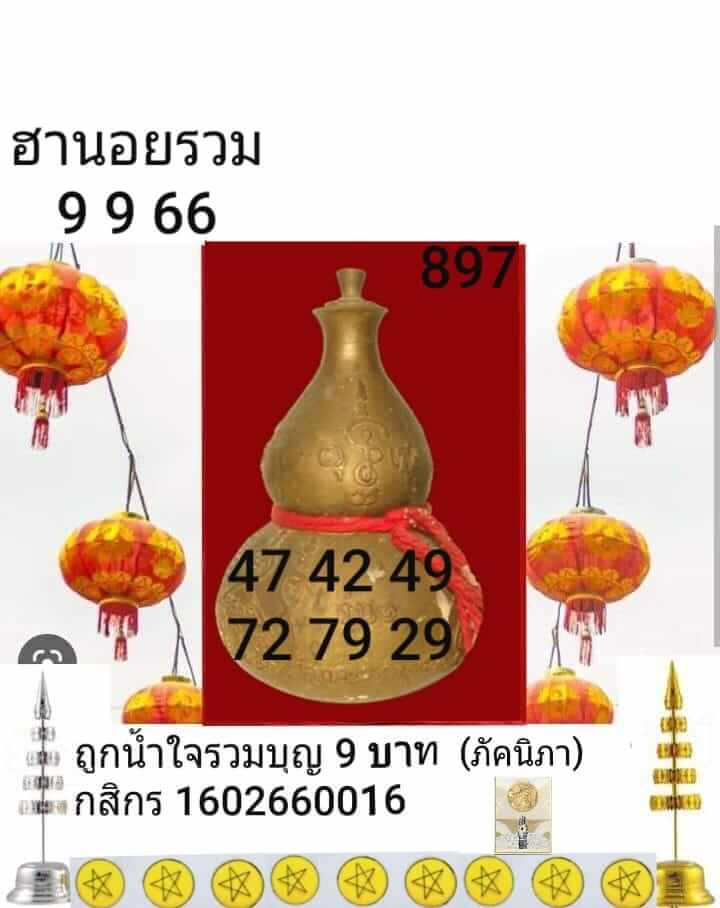 แนวทางหวยฮานอย 9/9/66 ชุดที่ 7