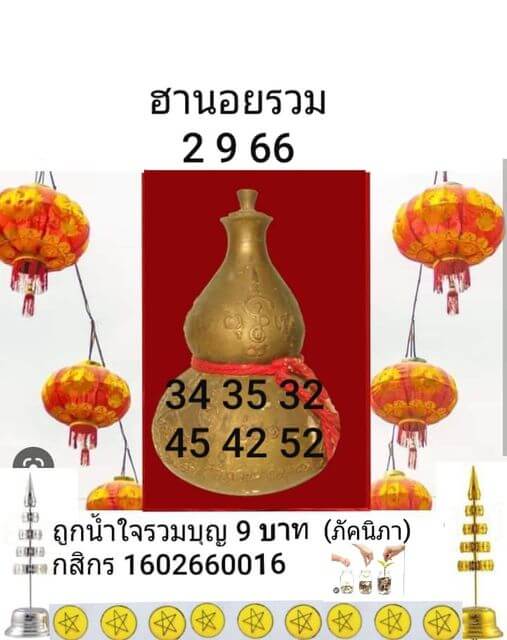 แนวทางหวยฮานอย 2/9/66 ชุดที่ 9