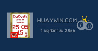 หวยฝันเป็นจริง 1/11/66