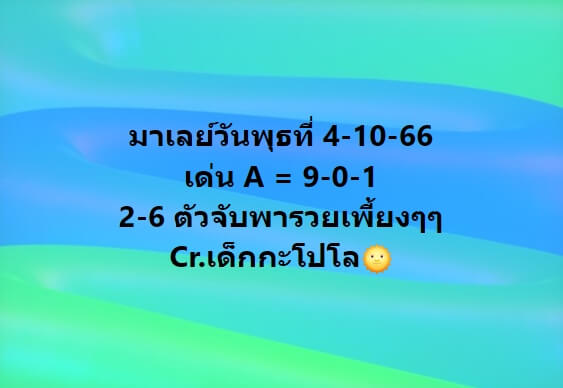 หวยมาเลย์วันนี้ 4/10/66 ชุดที่ 10