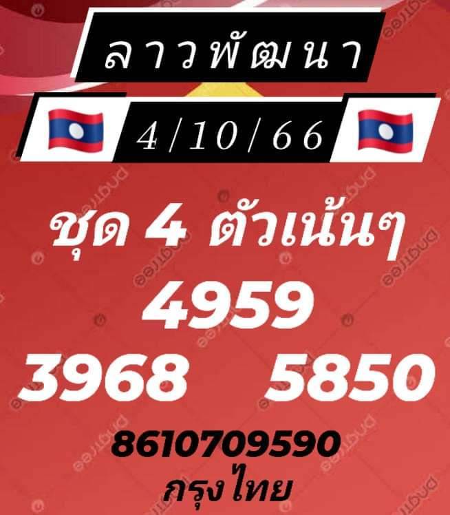 แนวทางหวยลาว 4/10/66 ชุดที่ 10