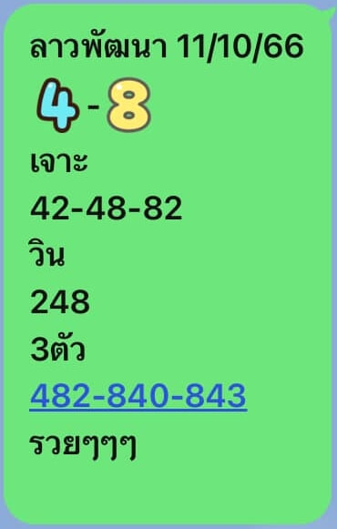 แนวทางหวยลาว 11/10/66 ชุดที่ 10