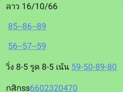 แนวทางหวยลาว 16/10/66 ชุดที่ 10