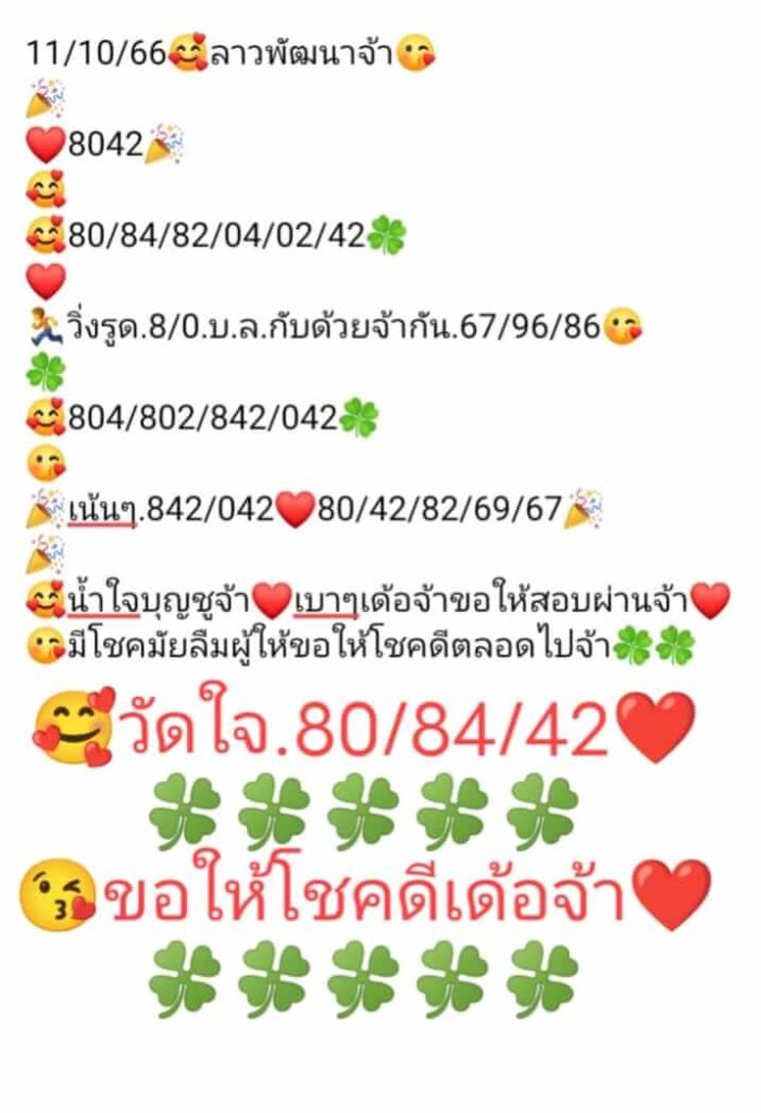 แนวทางหวยลาว 11/10/66 ชุดที่ 7