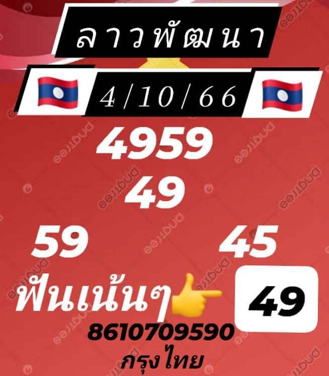 แนวทางหวยลาว 4/10/66 ชุดที่ 9