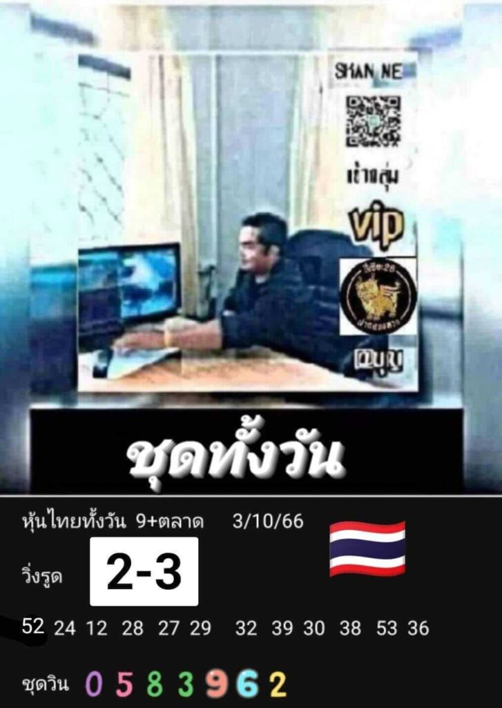 หวยหุ้นวันนี้ 3/10/66 ชุดที่ 1