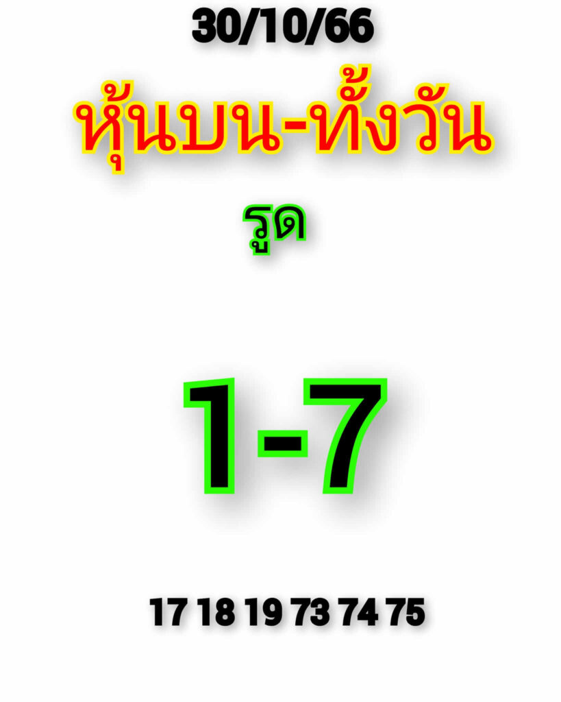 หวยหุ้นวันนี้ 30/10/66 ชุดที่ 2