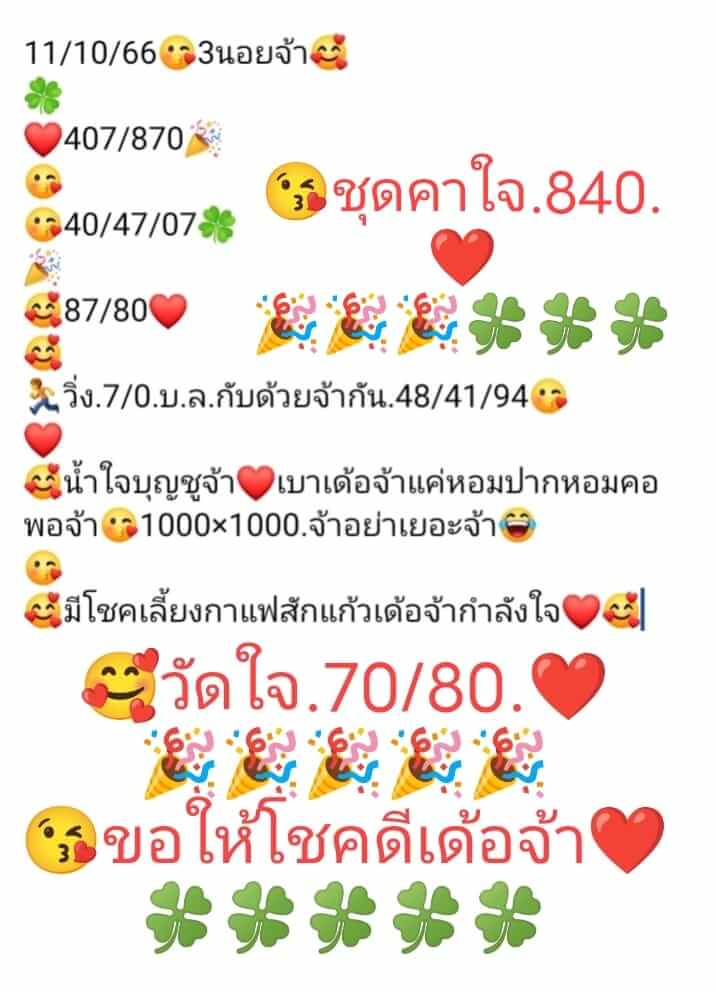 แนวทางหวยฮานอย 11/10/66 ชุดที่ 10