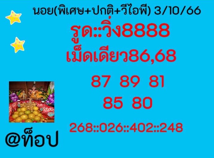 แนวทางหวยฮานอย 3/10/66 ชุดที่ 7