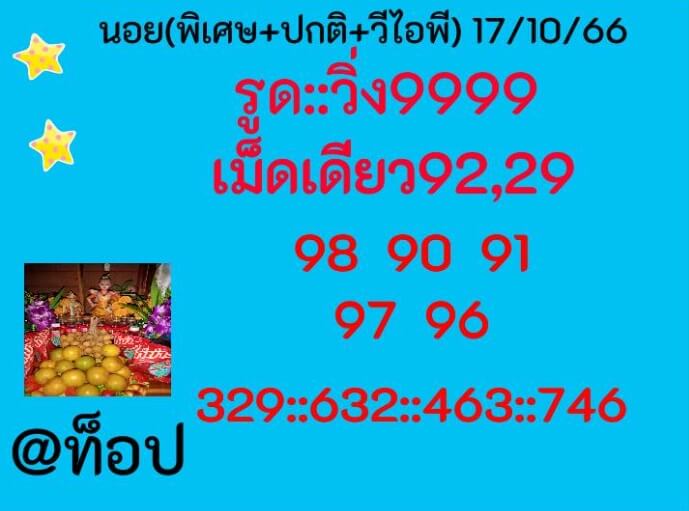 แนวทางหวยฮานอย 17/10/66 ชุดที่ 7