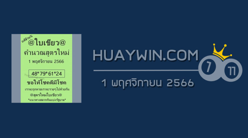 หวยใบเขียว 1/11/66