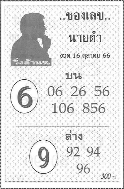 เลขนายดำ 16/10/66