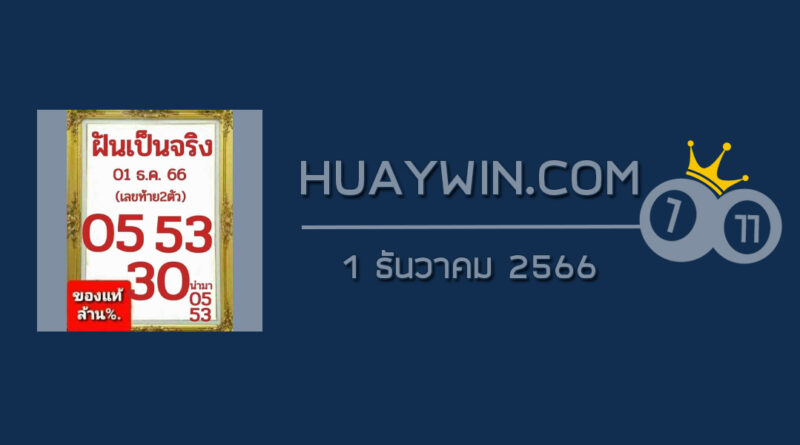 หวยฝันเป็นจริง 1/12/66