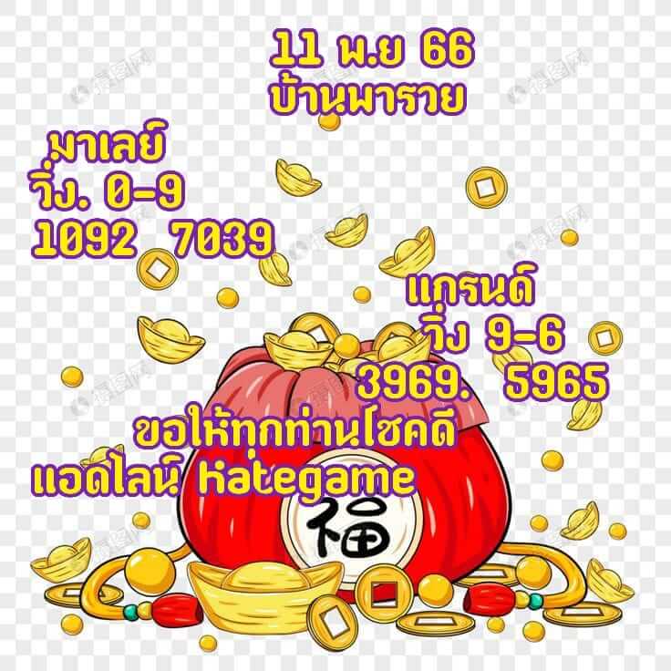 หวยมาเลย์วันนี้ 11/11/66 ชุดที่ 2